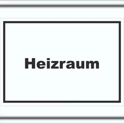 HB-Druck Heizraum Schild mit Text Heizung Wärme waagerecht A4 (210x297mm)