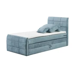 Primo Boxspringbett mit Bettkasten  ¦ blau ¦ Maße (cm): B: 123 H: 113