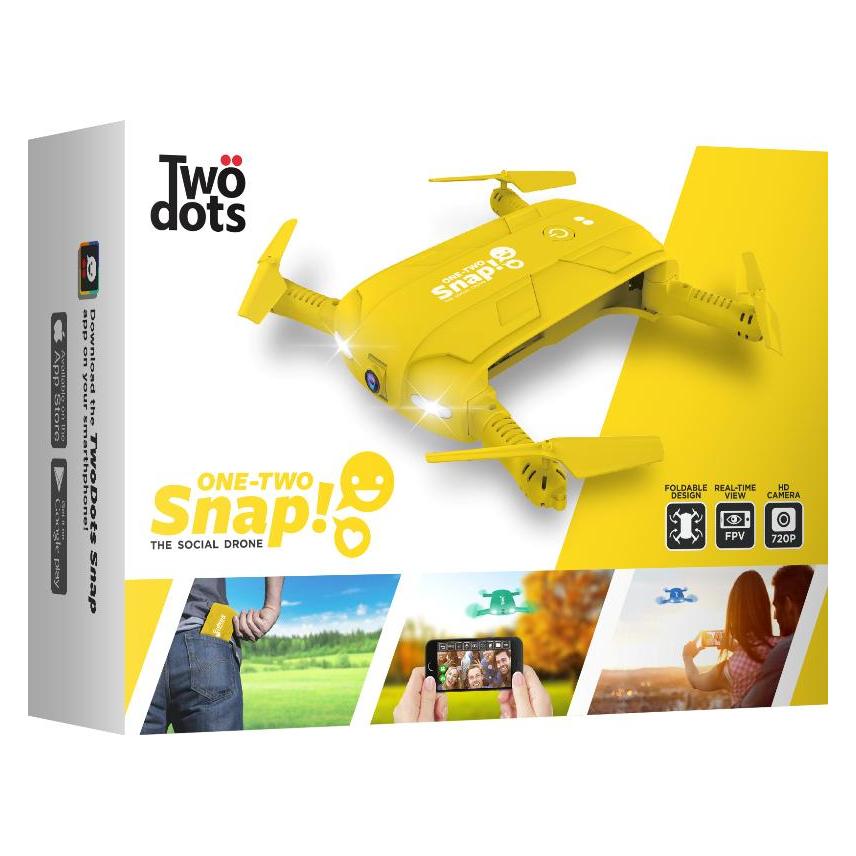 Two Dots Twodots - snap the social drone cam hd 1mpx mit gyro stabilizer 6 achsen gelb (1 Mpx) (DRNA0033)