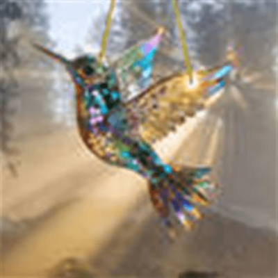 Inspire Curations 2D Acrylic Bird Window Hanging Ornament Colorful Bird & Flower Suncatcher Decor style 4
