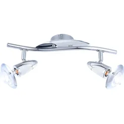 Decken Lampe Leuchte Metall Chrom Weiß Spot Beweglich Wohn Schlaf Zimmer Büro