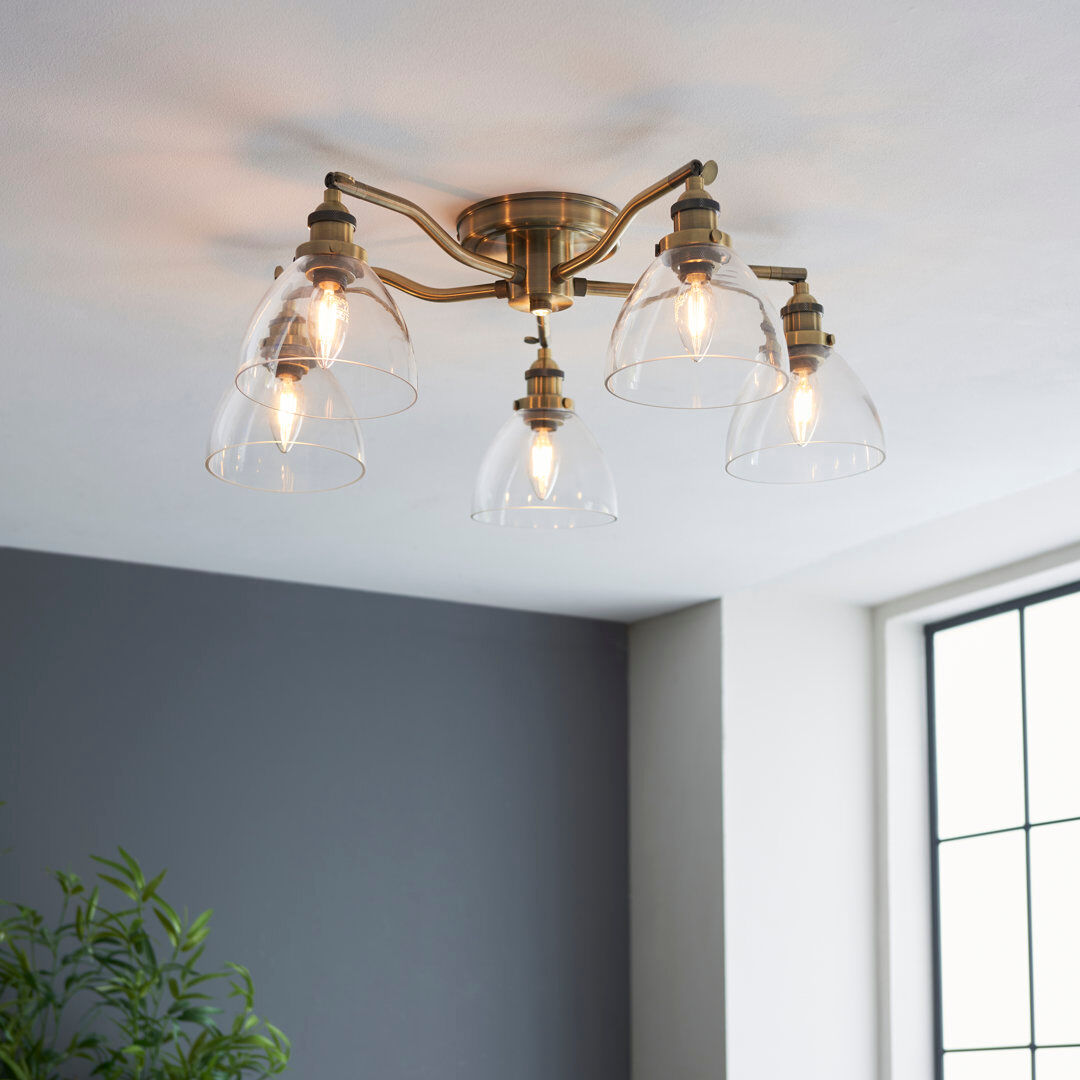 Breakwater Bay Anais Semi Flush Mount Antique Brass 19cm H X 65cm W X 65cm D