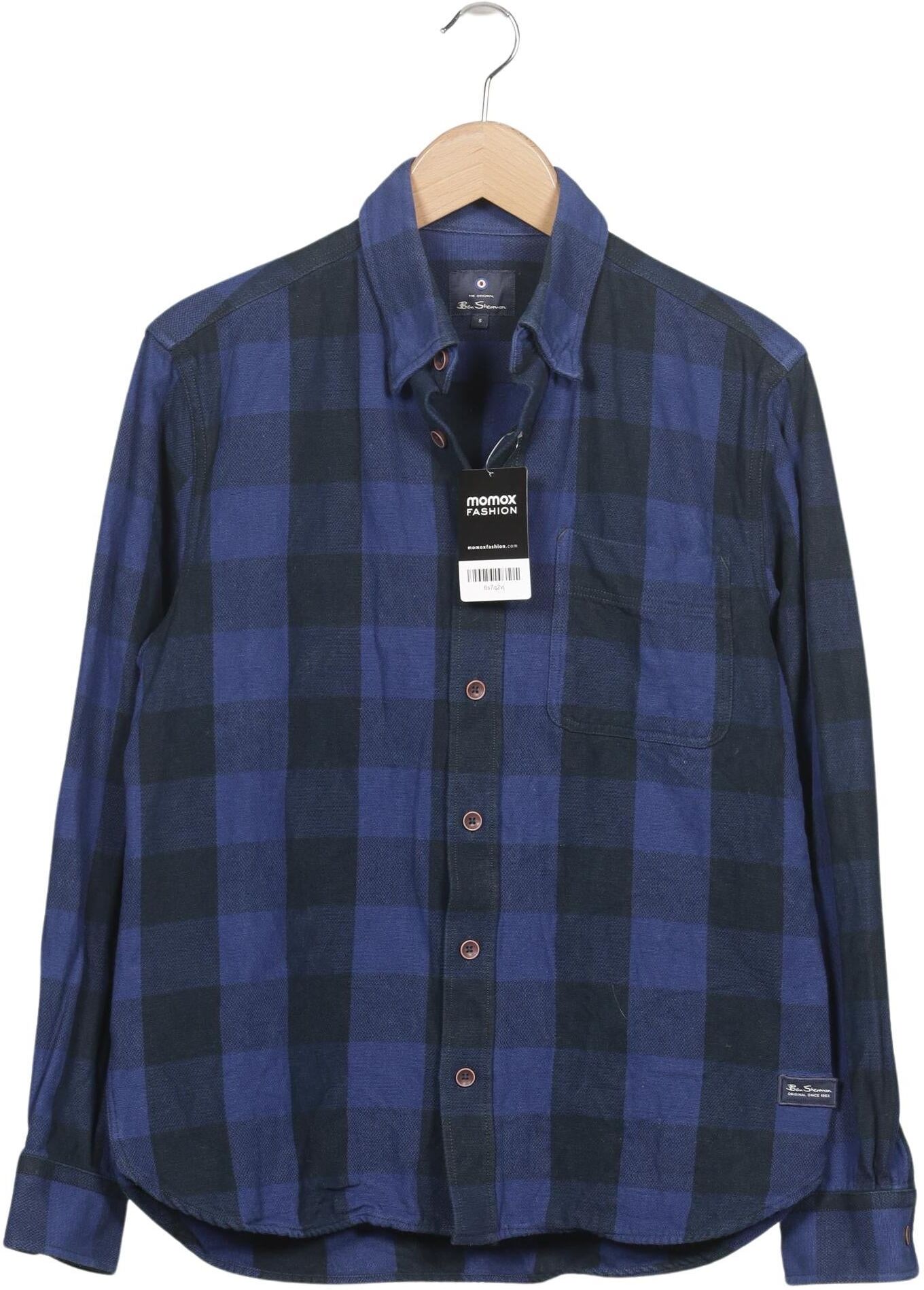 Ben Sherman Herren Hemd, Marineblau, Gr. S, Baumwolle - Second Hand