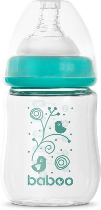 Baboo Anti-colic Glass Feeding Bottle Wide Neck biberon en verre 0m+ 1 pcs