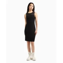 A|X Armani Exchange für Damen. XW000943AF13729UC001 Eng anliegendes schwarzes Kleid (XS), Lässig, Ärmellos / Hosenträger