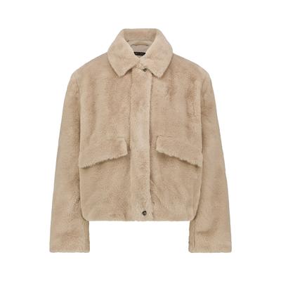 Outdoorjacke BETTY BARCLAY "Damen mit Plüsch", Damen, Gr. 40, beige (taupe), Plüsch, Obermaterial: 100% Polyester. Futter: 54% Viskose, 46% Polyester, lässig geschnitten, Jacken Outdoorjacke