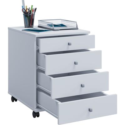 Container VCM "Rollcontainer Bürocontainer Schublade Lona 50 cm", weiß, B:42cm T:50cm, Obermaterial: 100% Holz Wood., Rollwagen, Rollcontainer