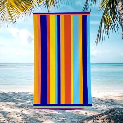 JML Quick Dry Colorful Cabana Beach Towel,Striped Beach Pool Towel for Kids and Adults, Lightweight and Absorbent