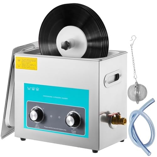 VEVOR Digitale Ultrasone Reiniger 6L, Roestvrij Staal, Zilver, B/D/H: 33 x 18 x 28,5 cm