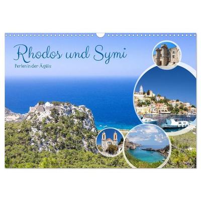 Rhodos und Symi, Perlen in der Ägäis (Wandkalender 2027 DIN A3 quer), CALVENDO Monatskalender