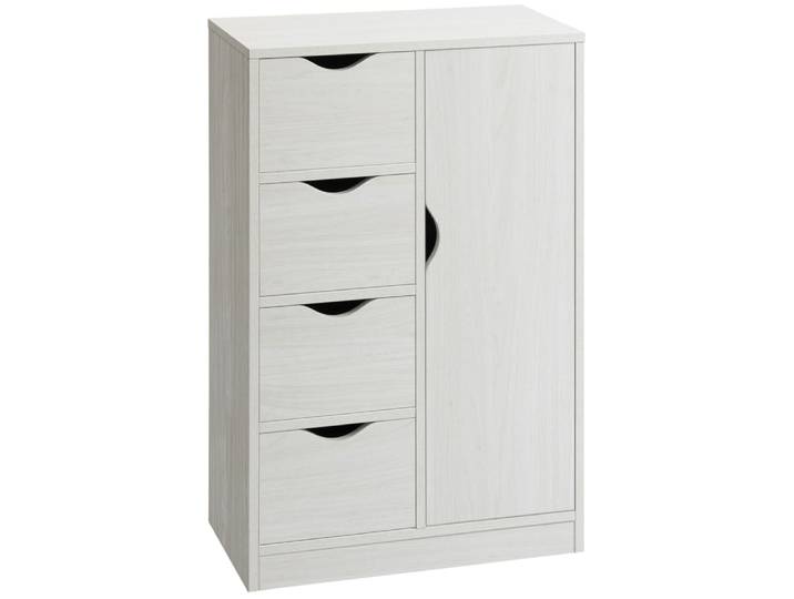 Buffet commode moderne 4 tiroirs bois blanc