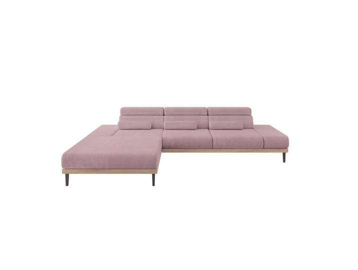 ELEKTRISCHES ECKSOFA Links MONA 316x205x85 Rosa Cord