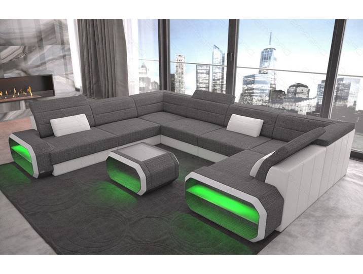 Stoff Wohnlandschaft Verona U-Form