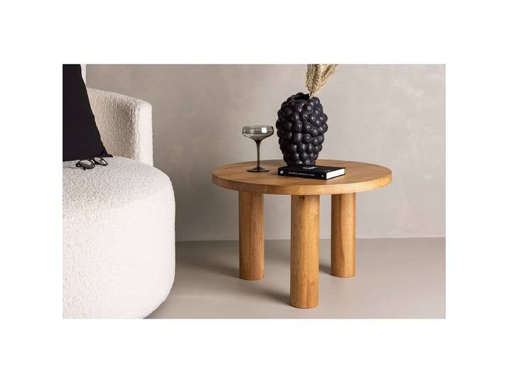 Table basse massive Duxbury Ø 60cm Marron
