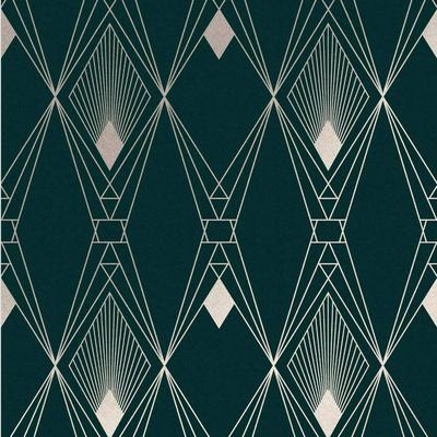 NEXT Deco Geometric Teal Wallpaper