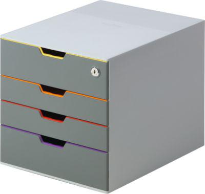 Durable Schubladenbox Varicolor, 4 Schübe mit Schloss, DIN C4