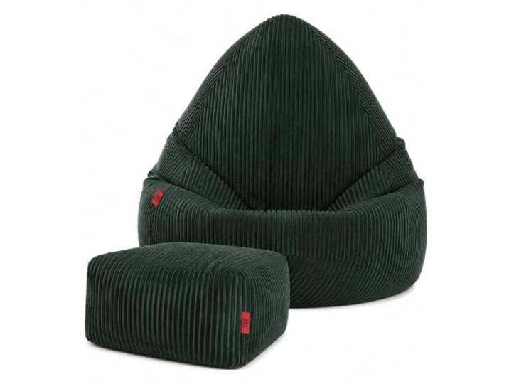 Sitzsack Kinder 95x95x120 cm BOHO mit Hocker - Sitzsack Erwachsene mit Füllung - Weicher Sitzsack Cord - Pouf für Kinderzimmer - Indoor Sitzsäcke - Bean Bag - Lounge Sessel - Wohnzimmer Möbel