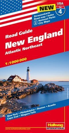 Hallwag - Hallwag USA Road Guide 04 New England 1 : 1.000.000: Atlantic Northeast (Hallwag Strassenkarten) - Preis vom 09.10.2026 07:28:09 h