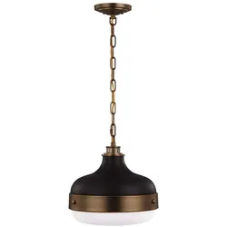 Elstead Lighting Cadence Pendelleuchte 2-flammig E27 Dunkel-Antikmessing / Mattschwarz