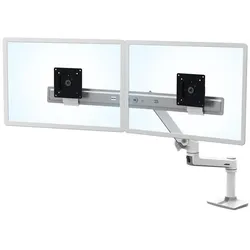 Ergotron LX Dual Monitorarm für zwei Monitore bis 63,5 cm 25 Zoll nebeneinander Tischhalterung weiß