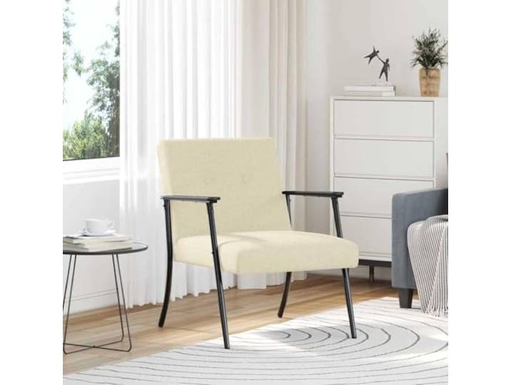 NLQMSU Moderner Sessel, cremefarben, aus samtigem Stoff, ergonomisches Rahmen aus Sperrholz und Stahl, leichte Schaumstoffpolsterung, gemütliche Schlafecke, Herzstück Wohnzimmer