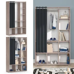 Vicco Kinderkleiderschrank Kinderzimmerschrank Kindergarderobe Luigi Sonoma 106 x 178 cm modern Schrankregal Jugendzimmerschrank Organizer Vorhang Kleiderstange Fächer Aufbewahrung Spielzeugablage