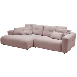 KAWOLA Sofa MIKA Ecksofa Cord rosa Longchair links