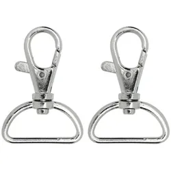 buttinette Karabinerhaken, silber, für 25 mm breite Bänder, 2 Stück