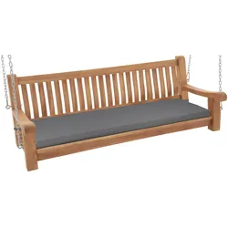 CLP Schaukelbank wetterfest Joyce mit Sitzkissen, robust massiv Teakholz, mit Armlehne und Ketten, Gartenbank für Terrasse und Balkon