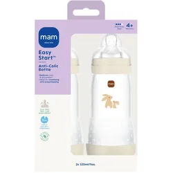 MAM, Babyflasche, - Easy Start Anti-Colic Bottle - Neutral - 320 ml 2p (320 ml)