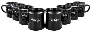 Mr. Coffee 8-Piece 15 Ounce Black Mug Set