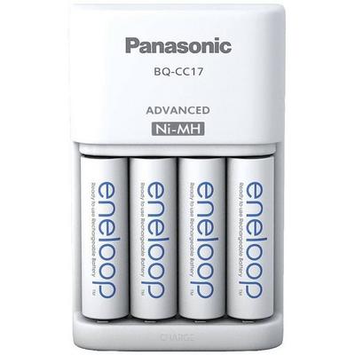 Panasonic Advanced BQ-CC17 + 4x eneloop AA Rundzellen-Ladegerät NiMH Micro (AAA), Mignon (AA)