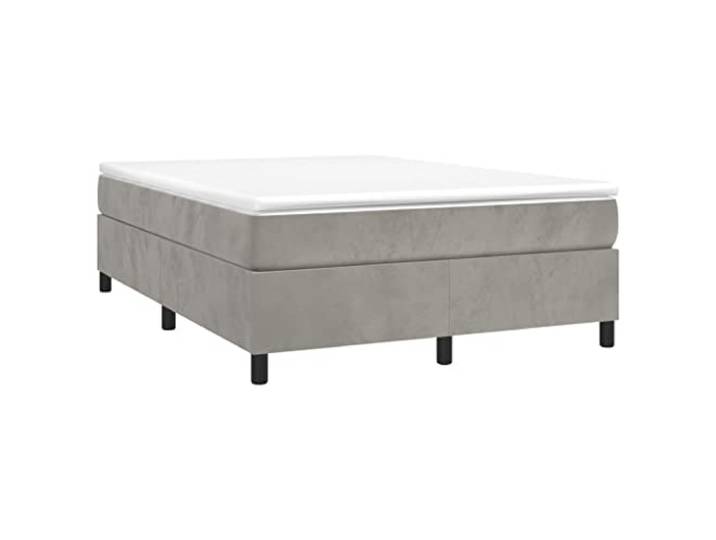vidaXL Boxspringbett mit Matratze Hellgrau 140x200 cm Samt