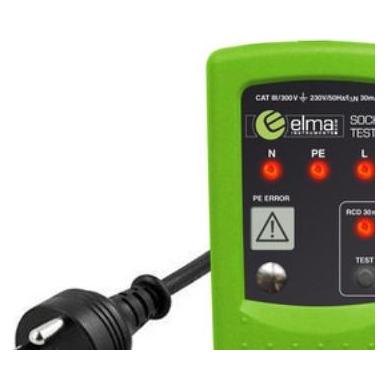 Elma Instruments Steckerprüfgerät mit HFI-Funktionstest (Kabeltester) (5706445140350)