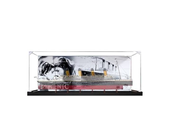 Acryl-Vitrine für Lego 10294 Titanic-Modell, 3 mm staubdichte Schaukasten, Vitrine kompatibel mit Lego 10294 (Modell nicht im Lieferumfang enthalten) (Hintergrund Build A)