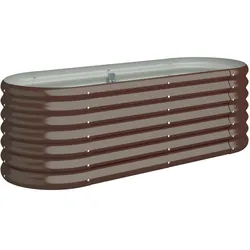 Helloshop26 - Hochbeet für Pflanzen Blumen Terrasse Garten pulverbeschichteter Stahl braun 02_0039563