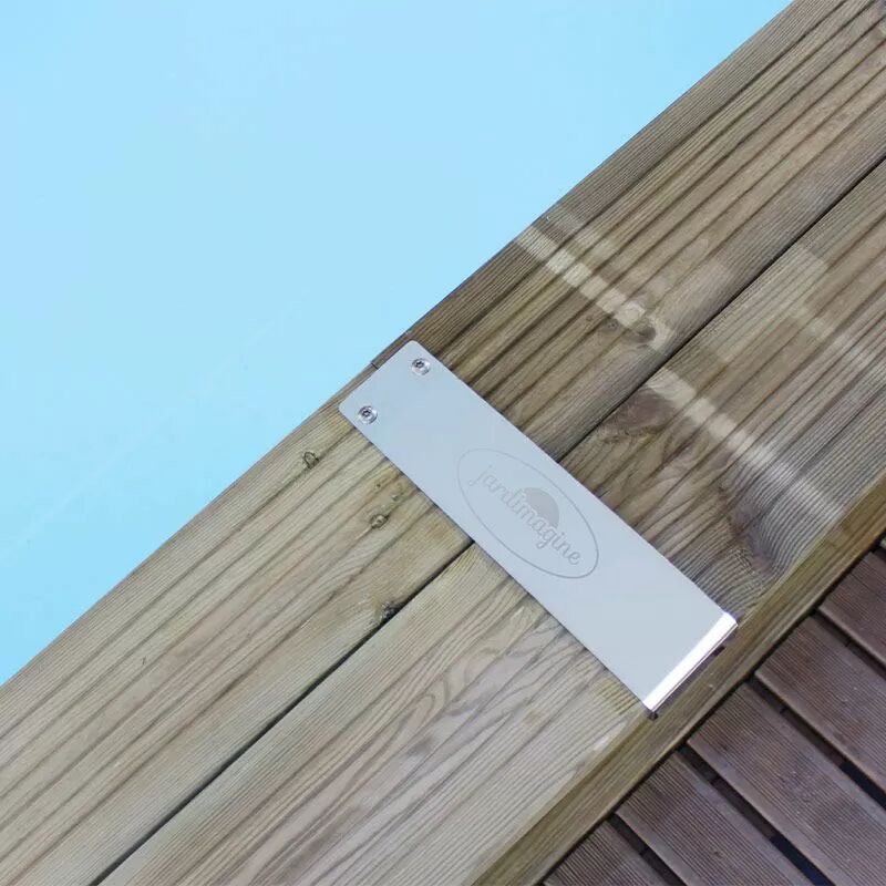 Finitions de margelle inox Jardimagine pour piscine bois - 2 pièces droites inox pour piscine bois