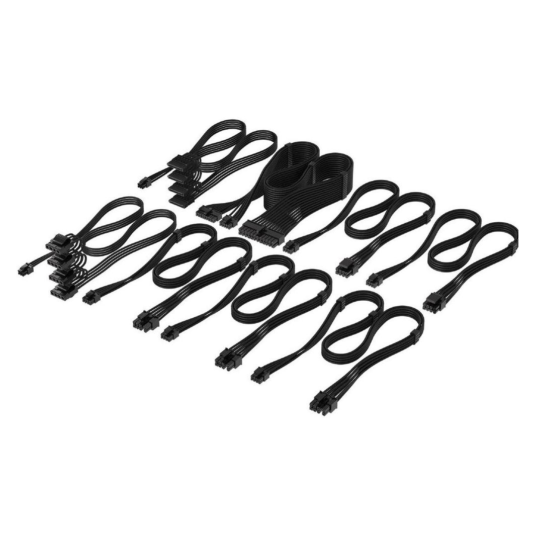 Corsair Stromkabel Pro Sleeved Type 4 Schwarz 61 cm (61 cm, 24 pin ATX, SATA) (CP-8920377)