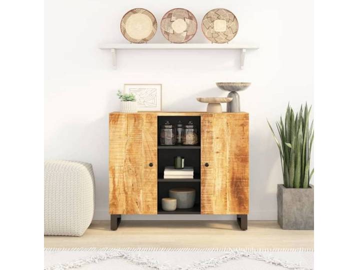 Buffet avec 2 portes-Meuble de rangement 90x33x75 cm bois massif de manguier 994240