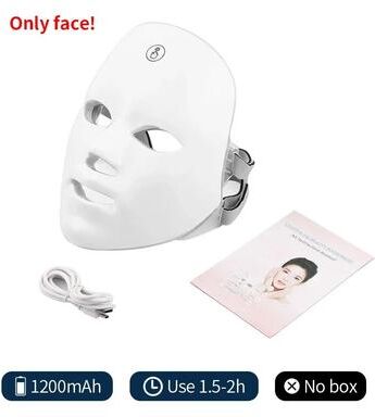 Uplift Essentials Wireless 7 Color LED Face And Neck Beauty Mask Photon Therapy Skin Tightening And Rejuvenation Device face 1200mah