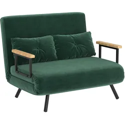 SCHLAFSOFA Schlafcouch mit Samtoptik Rückenkissen