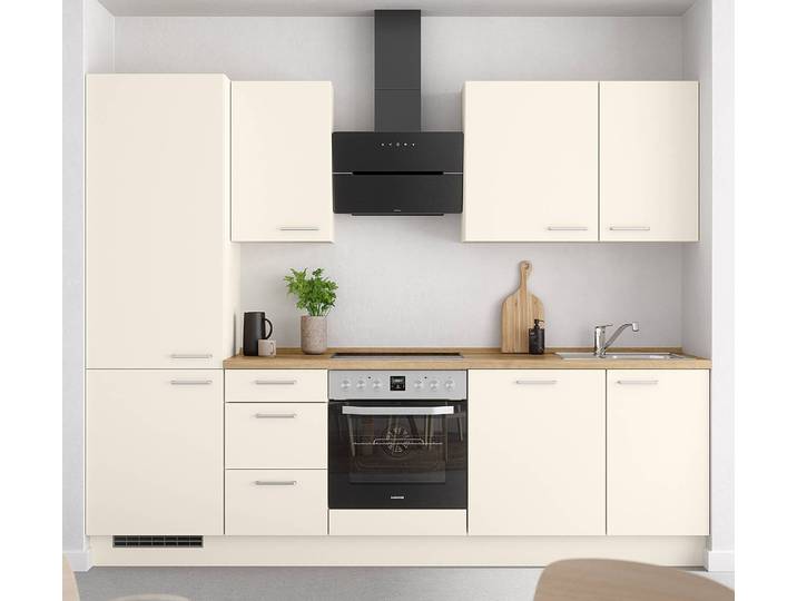 Küchenzeile High-Line Touch Variante B 270cm Ausrichtung links Beige/Magnolia/Eiche Sierra Dekor AEG
