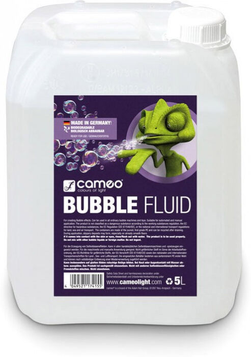 Cameo Bubble Fluid 5l Spezialfluid Zur Erzeugung Von Seifenblasen