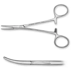 Halsted-Mosquito Arterienklemme gebogen gerieft megro 12,5 cm
