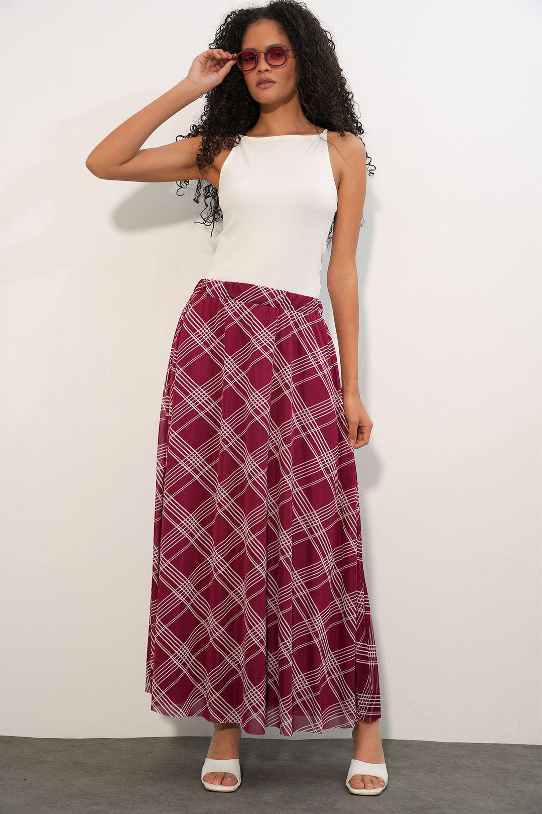 Blumenkleid Hohe Taille Maxi-Rock