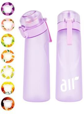 Quick Pick Pro Flavor Water Bottle With Scent Pods Leakproof Air Water Bottle With Straw For Sports & Travel lightpurple