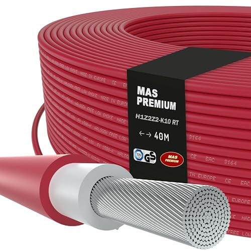 MAS-Premium zonnekabel H1Z2Z2-K, 10 mm², rood, 40 meter