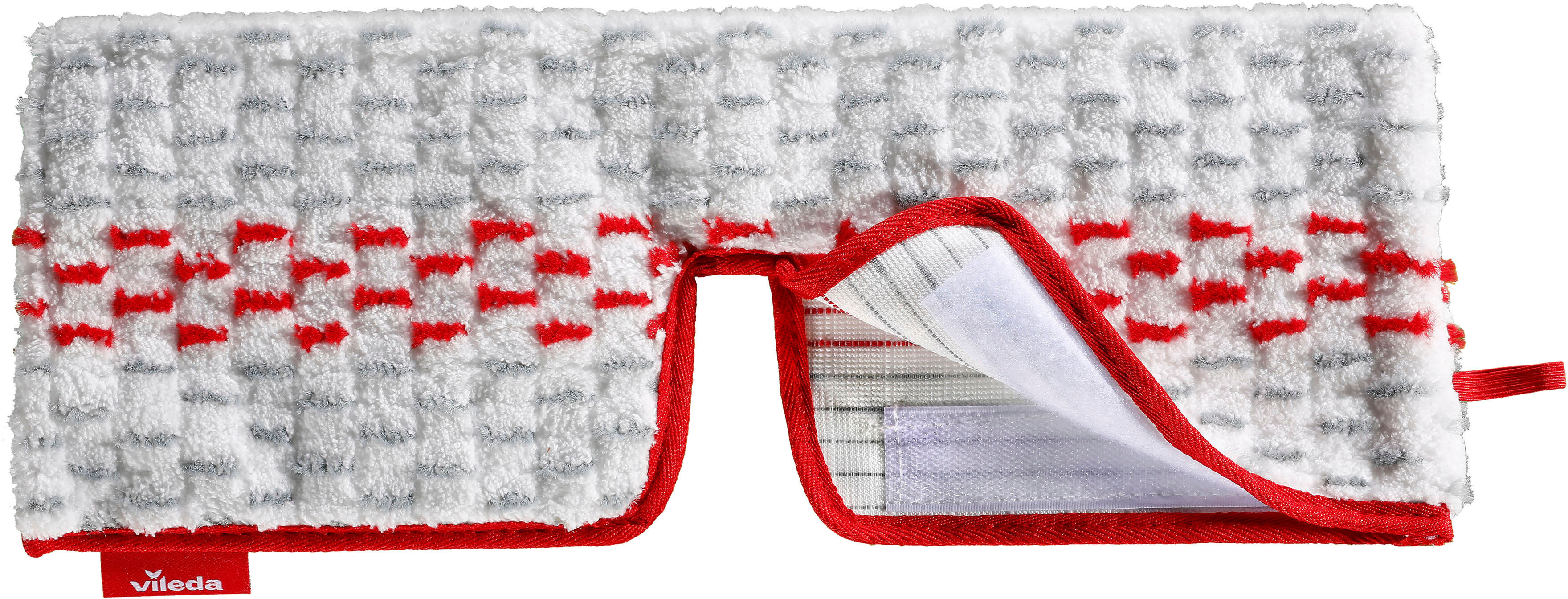 Wischbezug VILEDA "1·2·SPRAYmax", rot (weiß und rot), B:15,6cm H:24mm T:2,5cm, gewebt, Mikrofaser, Putztücher, Wischbezug