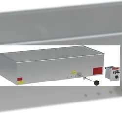 HAGOLA Bain Marie "Valencia", 4xGN1/1  1372x302x600mm (BxHxT)  Zu-, Ab-, Überlauf und Fernbedienung, steckerfertig