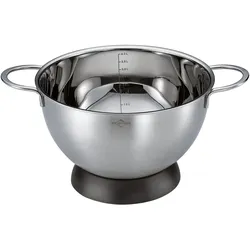 Küchenprofi Rührschüssel mit Standring DELUXE, 24 cm, Schüssel + Schale, Schwarz, Silber